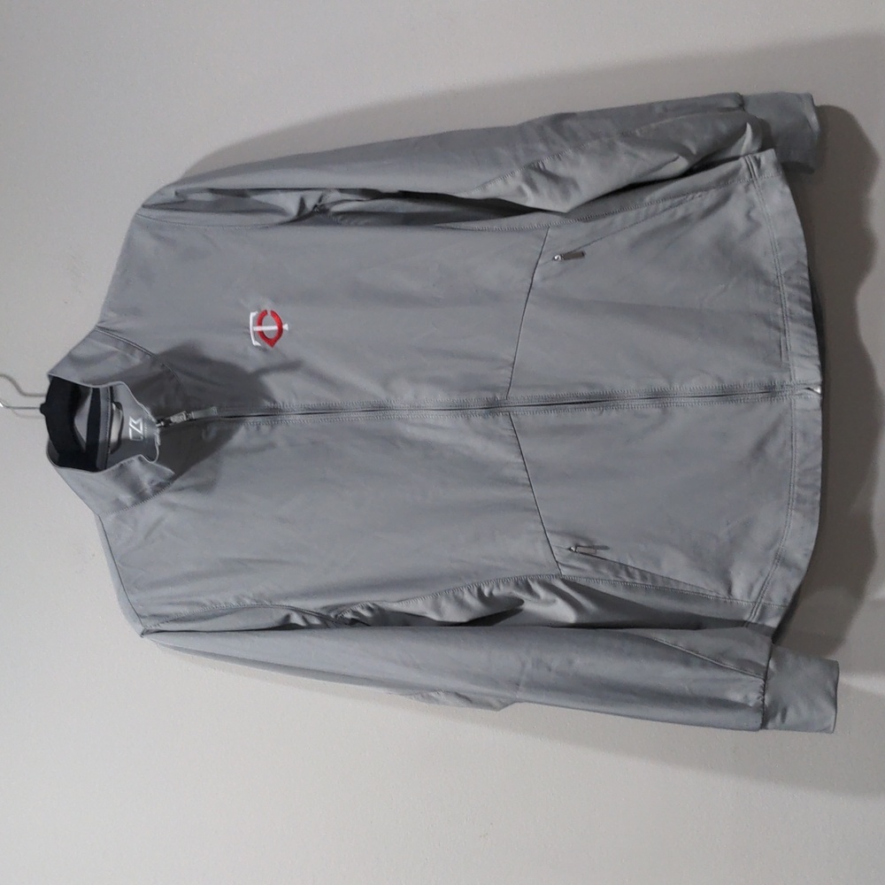 Cutter & Buck Womens Minnesota Twins Full Zip Jacket L Gray Vented